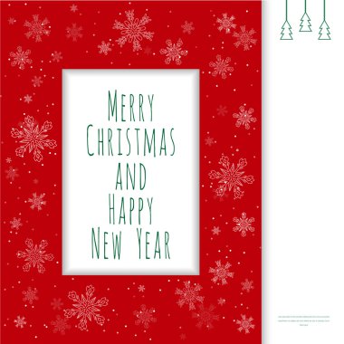 Kırmızı Noel tebrik kartı.