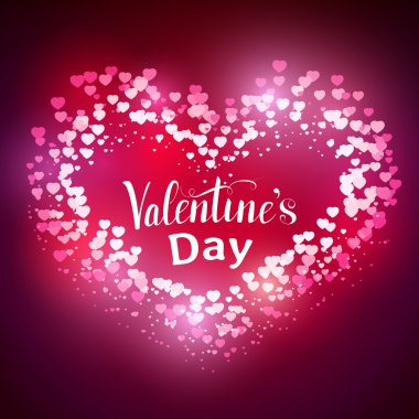 Sevgililer günü tebrik kartı parçacıklar