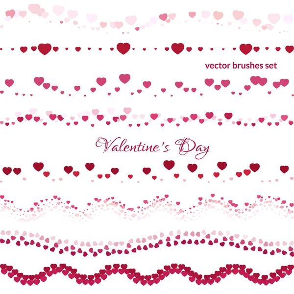 Día de San Valentín cepillo vector conjunto  . — Vector de stock