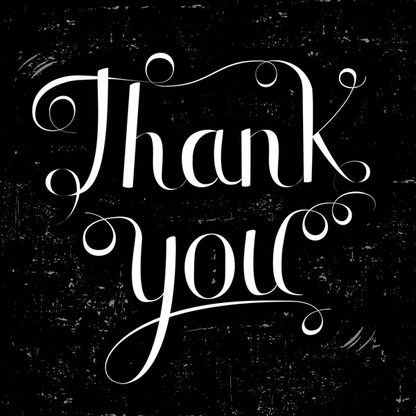 Thank you lettering on black — Stock Vector