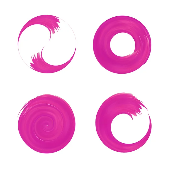 Set aus rosa runden Elementen für das Design — Stockvektor