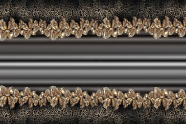 golden and black background with a pattern of a wooden frame
