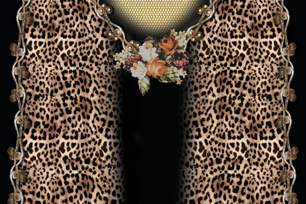 Леопардовий Принт Красивим Візерунком — стокове фото