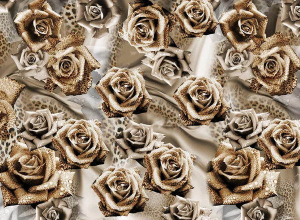 Krásný Vzor Růží Bezproblémové Pozadí — Stock fotografie
