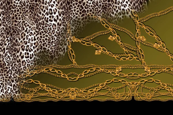 Leopardí Kožní Vzor Vektorová Ilustrace — Stock fotografie