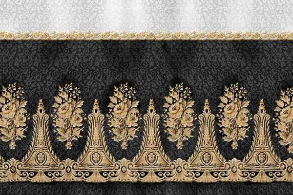 Old Vintage Background Pattern White Black Lace — Stockfoto