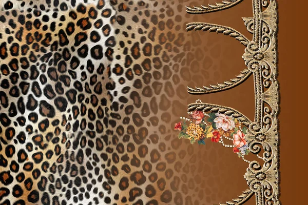 Leopárd Bőr Textúra Háttér — Stock Fotó