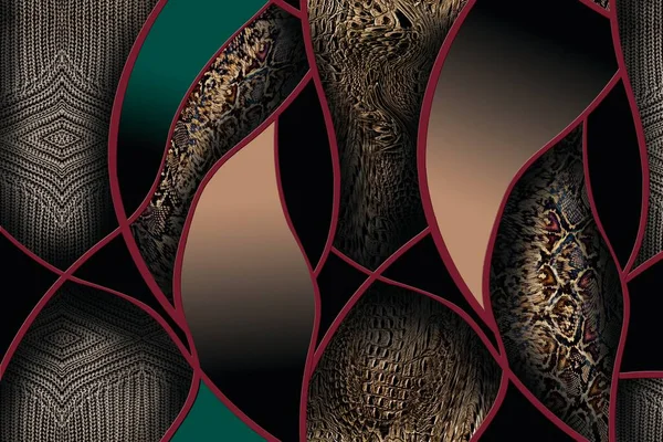 Leoaprd Květy Hadí Kůže Vzor Textury Opakující Bezešvé Monochromatické Textury — Stock fotografie
