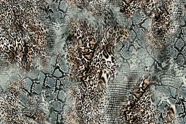 Leoaprd Flowers Snake Skin Pattern Texture Repeating Seamless Monochrome Texture — Stockfoto