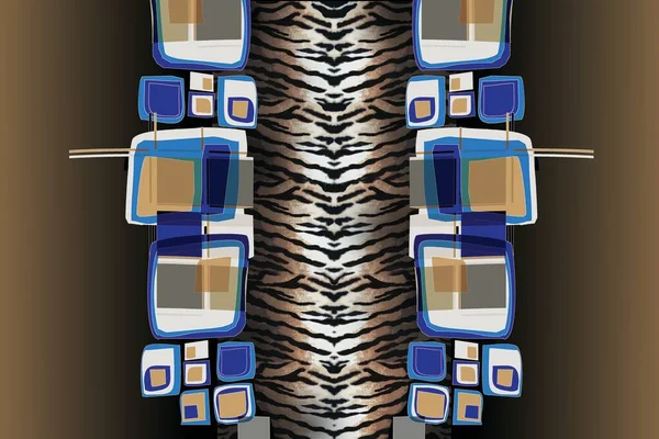 Leopardo Abstrato Desenho Colorido Sem Costura Padrão Texturas Efeito Geométrico — Fotografia de Stock