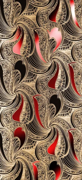 Bezbarwny Wzór Wektora Dekoracyjnymi Kwiatami Roślinami Indyjski Styl Indonezyjski Batik — Zdjęcie stockowe