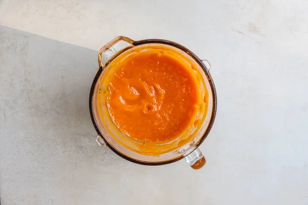 Havuç ve Balkabağı Sağlıklı Smoothie veya Blender Top View Çorbası