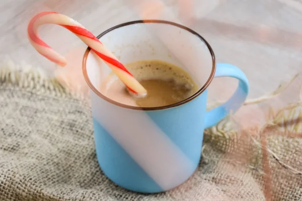 Şekerli Noel İçeceği ve Marshmallow Tarçınlı Bokeh Yakın Çekim