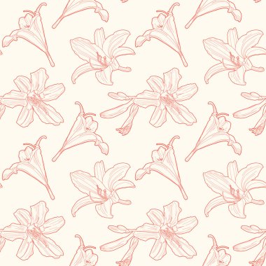 lily ile sorunsuz vintage çiçek desenli