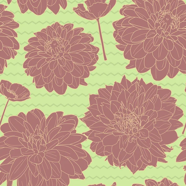 浪漫春天淡绿色无缝翠菊花卉图案 — 图库矢量图片