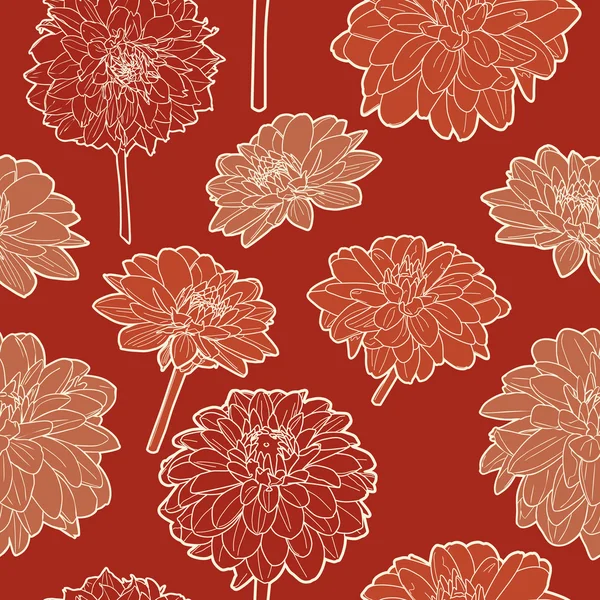 Erstaunliche nahtlose florale vintage japanisches rotes Muster — Stockvektor