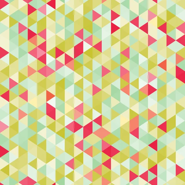 Úžasné barevné zelené vinobraní geometrická mozaika trojúhelník vzor — Stockový vektor