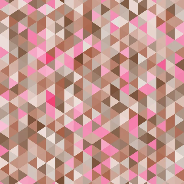 Amazing colorful pink-brown vintage geometric mosaic triangle pattern — Stock Vector