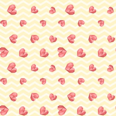 Poli kalp sarı vintage geometrik desen