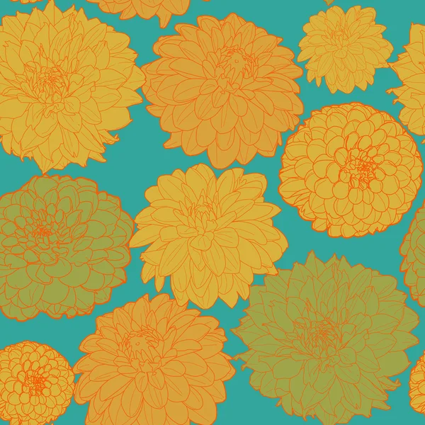 Post-impresionismo soleado patrón floral de primavera — Vector de stock