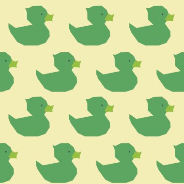 Vintage yeşil ördek çokgen desen