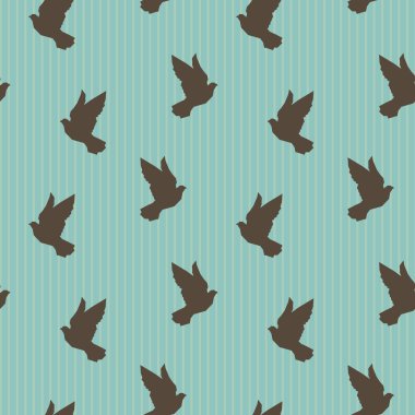 Vintage mavi güvercin desen