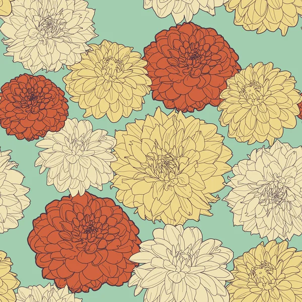 Erstaunliche nahtlose florale Vintage japanische Frühling Astern Muster — Stockvektor