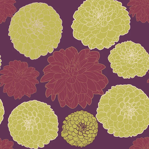 Increíble patrón floral vintage japonés primavera violeta sin costuras — Vector de stock