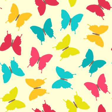 kesintisiz renkli kelebek deseni