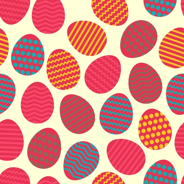 Padrão colorido de primavera de ovo de Páscoa sem costura — Vetor de Stock