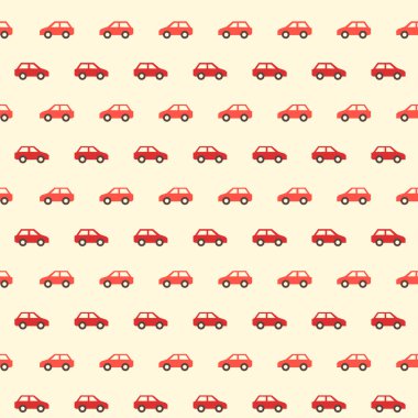 Eski model küçük kırmızı araba desen