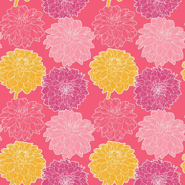 Roze naadloze floral vintage Japanse voorjaar asters patroon — Stockvector