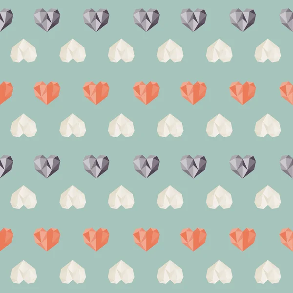 Vintage géométrique motif de coeur coloré — Image vectorielle