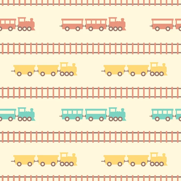 Vintage bílé barevné vlak vzor — Stockový vektor
