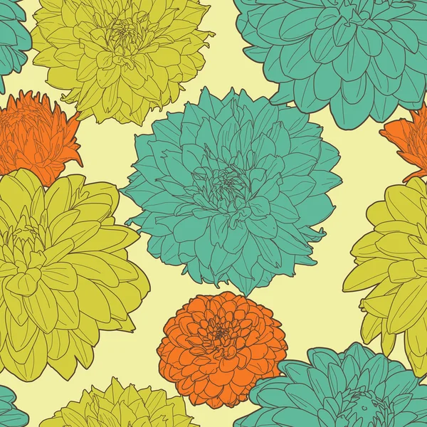 Incroyable floral vintage japonais motif asters printemps — Image vectorielle