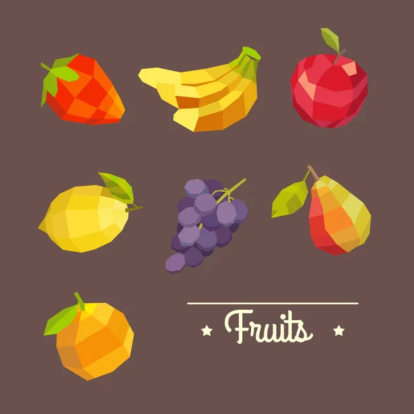 Ilustracja rocznika kolorowych owoców — Wektor stockowy