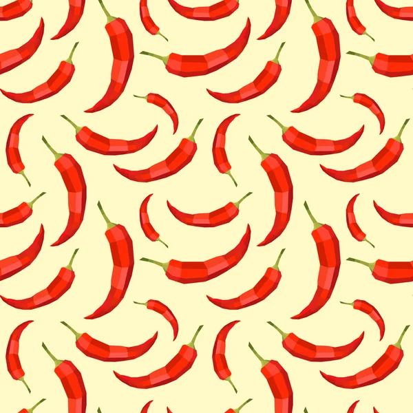 Vintage polygone motif rouge piment fort — Image vectorielle