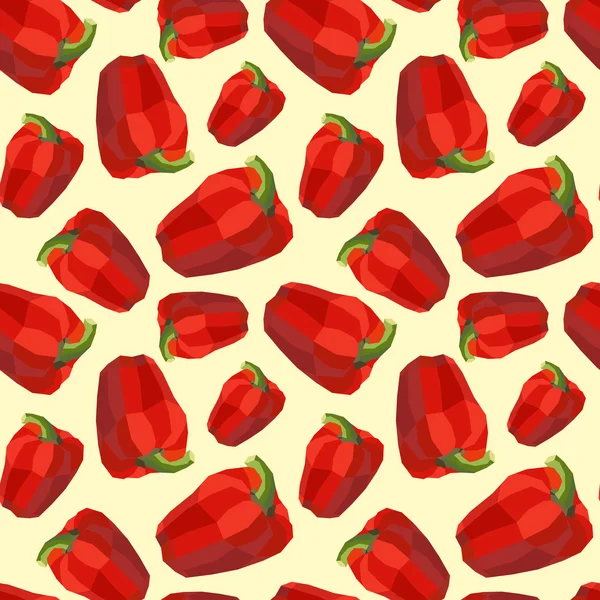Vintage polygone poivre motif rouge — Image vectorielle