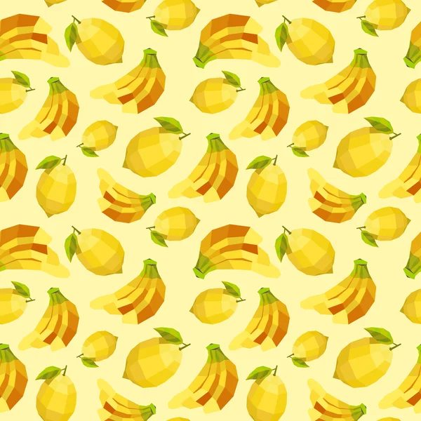 Modèle de citron banane polygone vintage — Image vectorielle