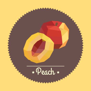 İnanılmaz vintage portakal şeftali illüstrasyon