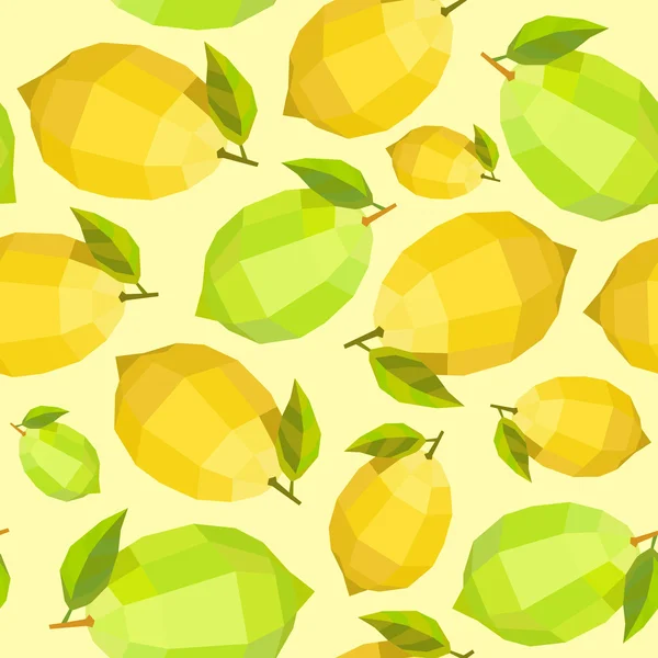 Безшовний вінтажний багатокутник сонячний візерунок лимонного лайма — стоковий вектор