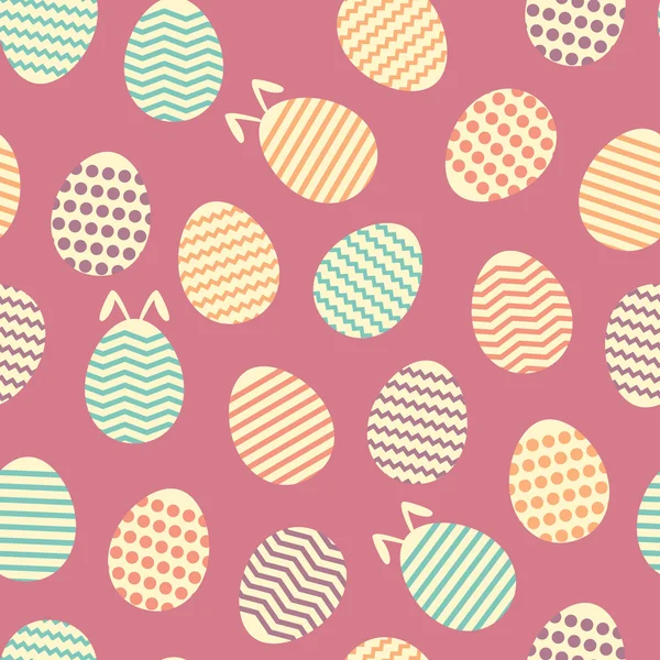 Pascua sin costuras huevo primavera violeta colorido patrón — Vector de stock