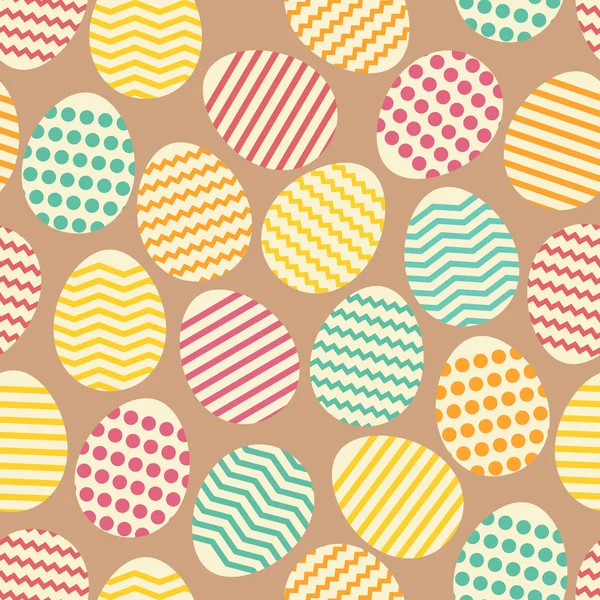 Patrón colorido de primavera de huevo de Pascua sin costura — Vector de stock