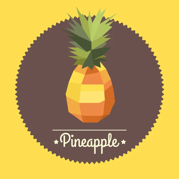 Erstaunliche Vintage Polygon Ananas Illustration — Stockvektor