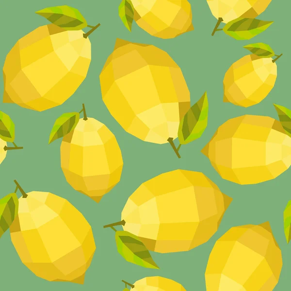 Modèle de citron polygone vintage sans couture — Image vectorielle