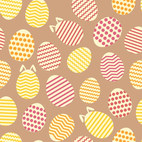 Patrón colorido de primavera de huevo de Pascua sin costura — Vector de stock