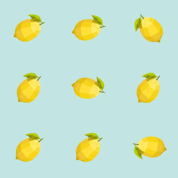 Бесшовный винтажный полигонный лимонный узор — стоковый вектор
