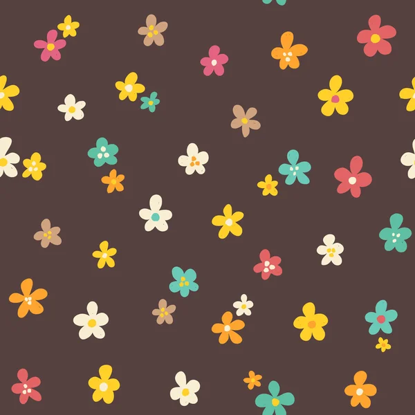 Incroyable mignon motif floral coloré vintage sans couture — Image vectorielle