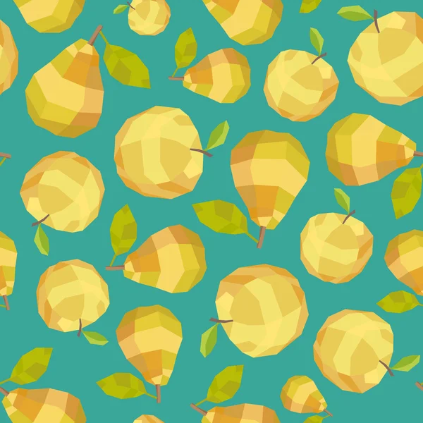 Χωρίς συγκόλληση πολύγωνου vintage μήλο σταφυλιών μοτίβο — Διανυσματικό Αρχείο