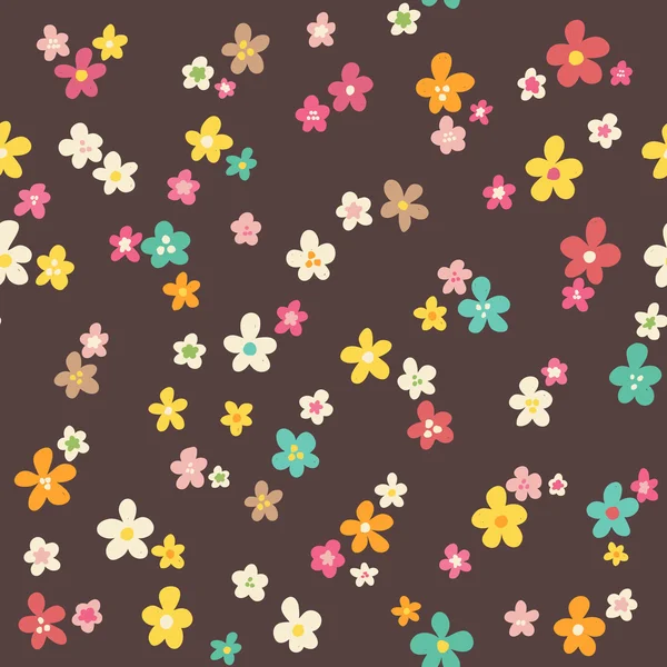 Incroyable mignon motif floral coloré vintage sans couture — Image vectorielle